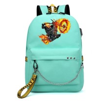 Рюкзак Призрачный гонщик (Ghost Rider) бирюзовый с цепью №3