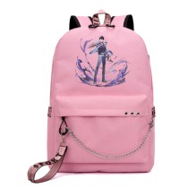 Рюкзак Сон Джин Ву (Solo Leveling) розовый с цепью №5