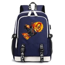 Рюкзак Призрачный гонщик (Ghost Rider) синий с USB-портом №3