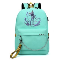 Рюкзак Сон Джин Ву (Solo Leveling) бирюзовый с цепью №5