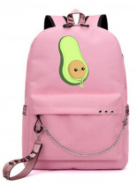 Рюкзак Авокадик розовый с цепью №3