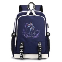 Рюкзак Сон Джин Ву (Solo Leveling) синий с USB-портом №5