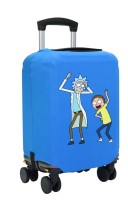 Чехол на чемодан M - Рик и Морти (Rick and Morty) синий №2