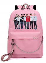 Рюкзак MONSTA X розовый с цепью №3