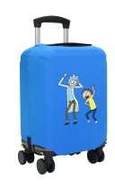 Чехол на чемодан L - Рик и Морти (Rick and Morty) синий №2