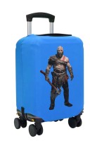 Чехол на чемодан S - Кратос (God of War) синий №2
