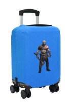 Чехол на чемодан L - Кратос (God of War) синий №2