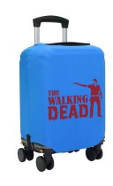 Чехол на чемодан S - Ходячие мертвецы (Walking Dead) синий №1