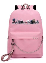 Рюкзак персонажи из игры Hollow Knight розовый с цепью №2