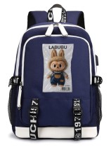 Рюкзак Лабубу в пакете (Labubu) синий с USB-портом №1