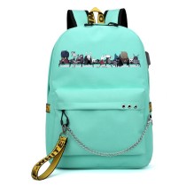 Рюкзак персонажи из игры Hollow Knight бирюзовый с цепью №2