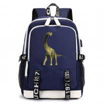 Рюкзак Динозавр Брахиозавр (Jurassic Park) синий с USB-портом №5