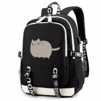 Рюкзак Кот Пушин черный с USB-портом №4