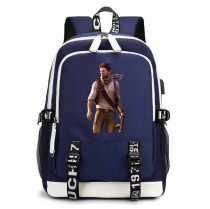 Рюкзак Нейтан Дрейк "Анчартед" синий с USB-портом №1