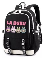 Рюкзак Лабубу (Labubu) черный с USB-портом №2