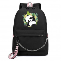 Рюкзак с Пандой черный с цепью №4