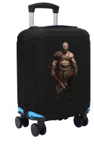 Чехол на чемодан M - Кратос (God of War) черный №2