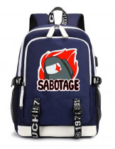 Рюкзак Амонг Ас (Among US) синий с USB-портом №1