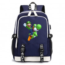 Рюкзак Луиджи и Йоши (Mario) синий с USB-портом №3