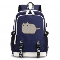 Рюкзак Кот Пушин синий с USB-портом №4