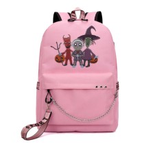 Рюкзак Шито, Крыто и Корыто (The Nightmare Before Christmas) розовый с цепью №3