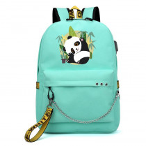 Рюкзак с Пандой бирюзовый с цепью №4