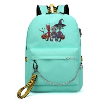 Рюкзак Шито, Крыто и Корыто (The Nightmare Before Christmas) бирюзовый с цепью №3