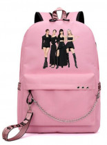 Рюкзак Black Pink розовый с цепью №1