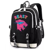 Рюкзак Мистер Бист (MrBeast) черный с USB-портом №1