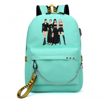 Рюкзак Black Pink бирюзовый с цепью №1