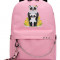 Рюкзак с Пандами розовый с цепью №5