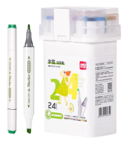 Набор из 24 акварельных маркеров Deli - двухсторонние