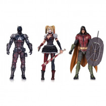 Набор фигурок Бэтмен - Batman, Robin, Harley Quinn- Batman Arkham Knight (18см)