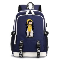 Рюкзак Девочка в жёлтом (Little Nightmares) синий с USB-портом №1