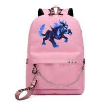 Рюкзак трёхглавый Цербер (Solo Leveling) розовый с цепью №6
