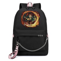 Рюкзак приём Танджиро Палящее Солнце (Demon slayer) черный с цепью №2