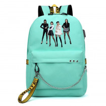 Рюкзак Black Pink бирюзовый с цепью №2