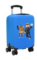 Чехол на чемодан M - Роблокс (Roblox) синий №1