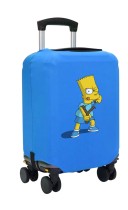 Чехол на чемодан M - Барт Симпсон (The Simpsons) синий №1