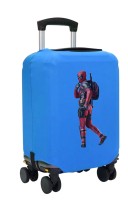 Чехол на чемодан M - Дедпул (Deadpool) синий №2