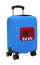 Чехол на чемодан L - Карате (KARATE) синий №1