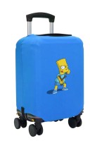 Чехол на чемодан L - Барт Симпсон (The Simpsons) синий №1