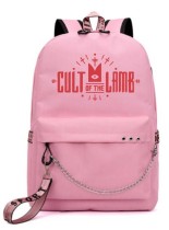Рюкзак Культ ягнёнка (Cult Of The Lamb) розовый с цепью №3