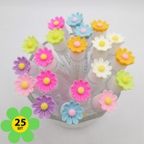 Набор щеточек для ресниц и бровей в колбе "цветы" 25шт