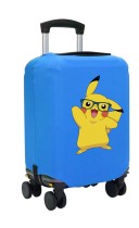 Чехол на чемодан M - Пикачу в очках (Pokemon) синий №1