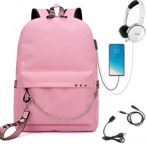 Рюкзак с цепью (розовый)