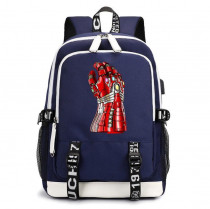 Рюкзак Iron Man (Железный Человек) синий с USB-портом №4