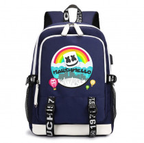 Рюкзак Маршмэллоу (Marshmello) синий с USB-портом №1