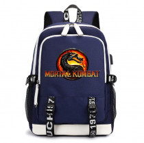 Рюкзак Мортал комбат (Mortal Kombat) синий с USB-портом №2