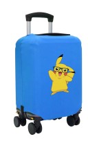 Чехол на чемодан L - Пикачу в очках (Pokemon) синий №1
